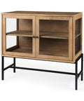 Arelius Light Brown Mango Wood Accent Cabinet-1