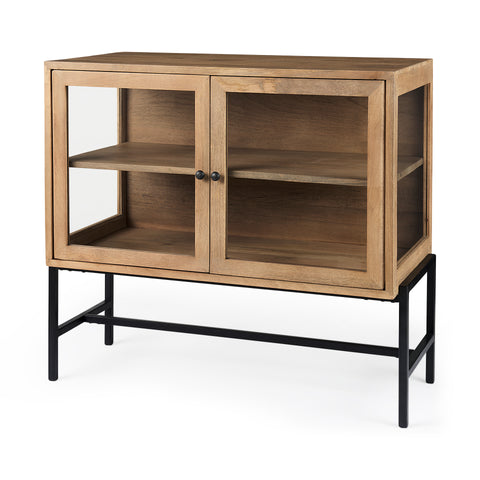 Arelius Light Brown Mango Wood Accent Cabinet-1