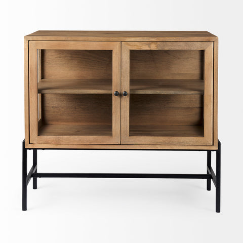 Arelius Light Brown Mango Wood Accent Cabinet-2