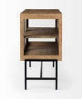 Arelius Light Brown Mango Wood Accent Cabinet-3