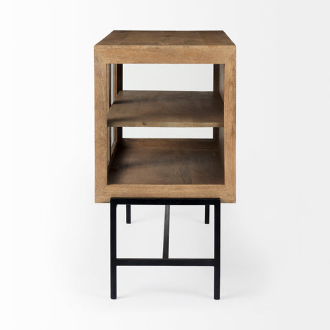 Arelius Light Brown Mango Wood Accent Cabinet-3