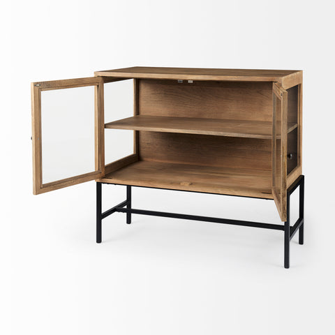Arelius Light Brown Mango Wood Accent Cabinet-4