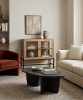 Arelius Light Brown Mango Wood Accent Cabinet