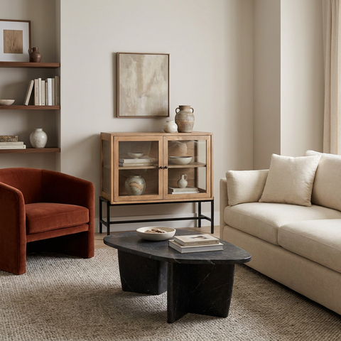 Arelius Light Brown Mango Wood Accent Cabinet