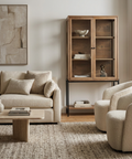 Arelius Light Brown Mango Wood Display Cabinet 