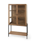 Arelius Light Brown Mango Wood Display Cabinet -1