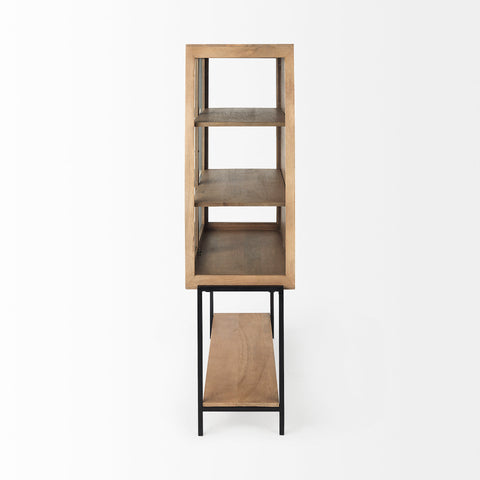 Arelius Light Brown Mango Wood Display Cabinet -3