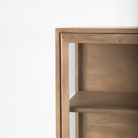 Arelius Light Brown Mango Wood Display Cabinet -5