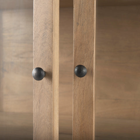 Arelius Light Brown Mango Wood Display Cabinet -6