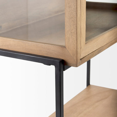 Arelius Light Brown Mango Wood Display Cabinet -7