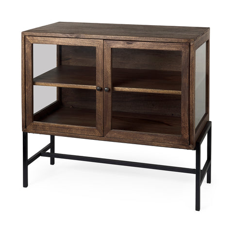 Arelius Medium Brown Mango Wood Accent Cabinet-1
