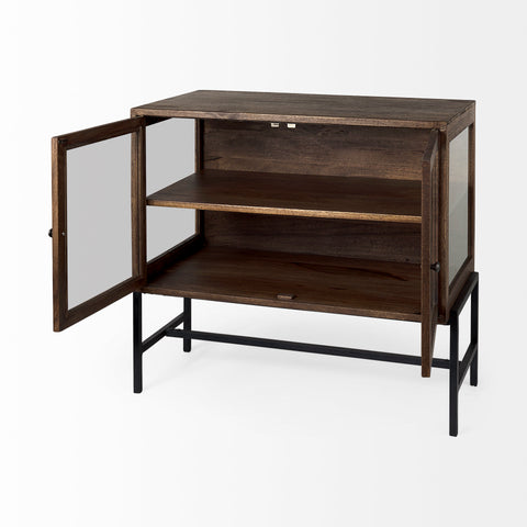 Arelius Medium Brown Mango Wood Accent Cabinet-4