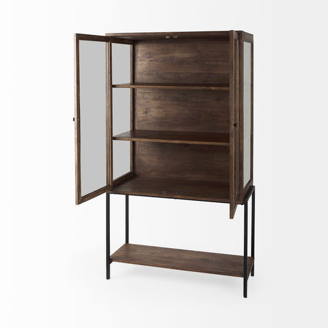Arelius Medium Brown Mango Wood Display Cabinet -4