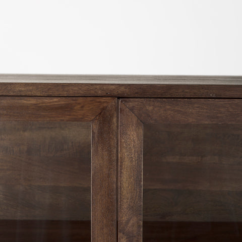 Arelius Medium Brown Mango Wood Display Cabinet -5