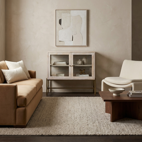 Arelius White Mango Wood Accent Cabinet 