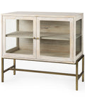Arelius White Mango Wood Accent Cabinet -1