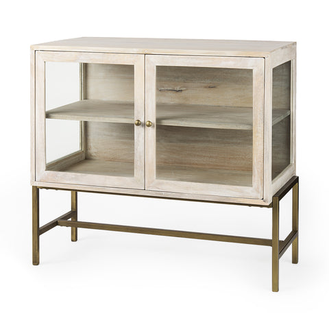 Arelius White Mango Wood Accent Cabinet -1