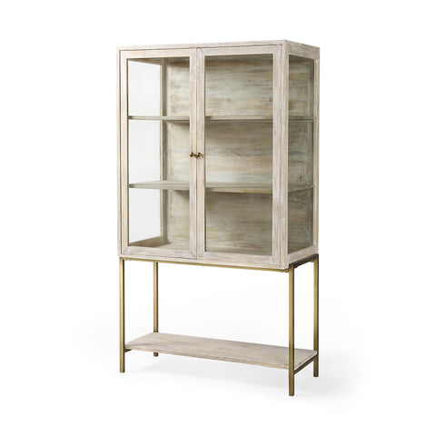 Arelius White Mango Wood Display Cabinet-1