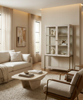Arelius White Mango Wood Display Cabinet