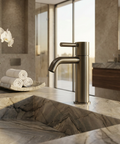 Aria Brushed Black Chrome Single Hole Bathroom Faucet
