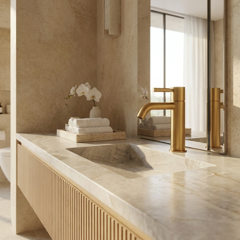 Aria Brushed Gold Single Hole Bathroom Faucet