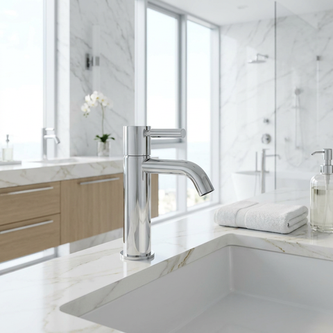 Aria Polished Chrome Single Hole Bathroom Faucet