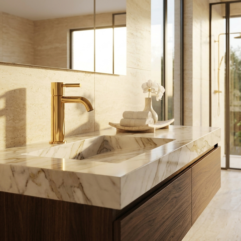 Aria Polished Gold Single Hole Bathroom Faucet