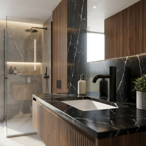 Aria Slim Black Single Hole Bathroom Faucet