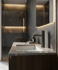 Aria Slim Brushed Black Chrome Single Hole Bathroom Faucet