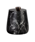 Aries Black Marble-Look Concrete End Table -1