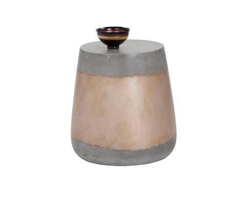 Aries Grey Concrete and Gold Foil End Table-1