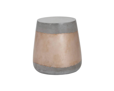 Aries Grey Concrete and Gold Foil End Table-2