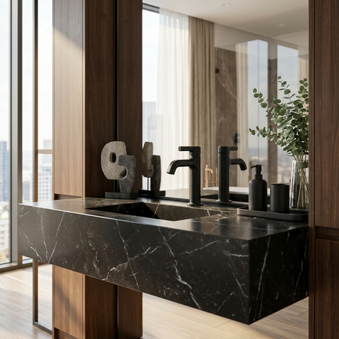 Ariston Black Single Hole Bathroom Faucet