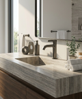 Ariston Brushed Black Chrome Single Hole Bathroom Faucet
