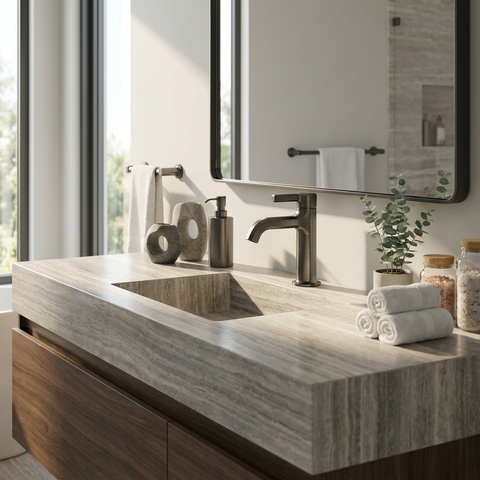 Ariston Brushed Black Chrome Single Hole Bathroom Faucet