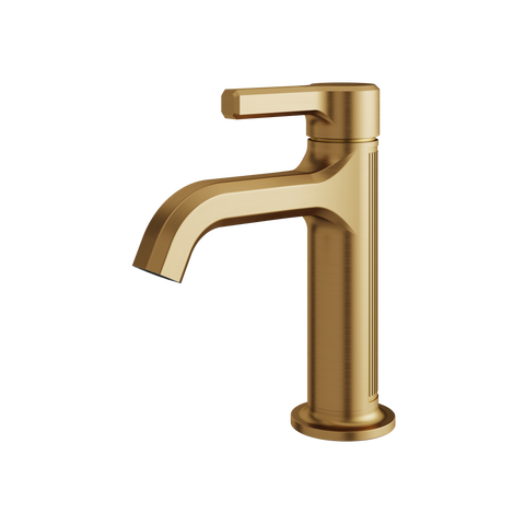 Ariston Brushed Gold Single Hole Bathroom Faucet