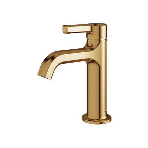 Ariston Polished Gold Single Hole Bathroom Faucet