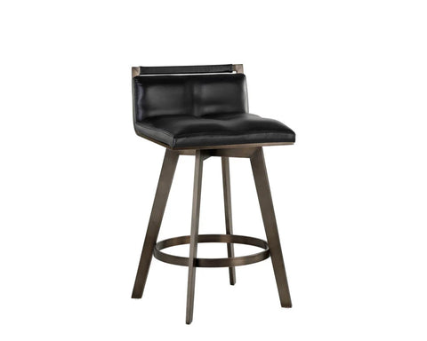 Arizona Black Faux Leather Swivel Counter Stool-1