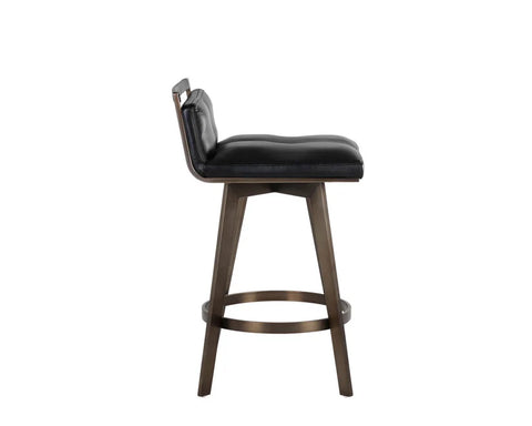 Arizona Black Faux Leather Swivel Counter Stool-2