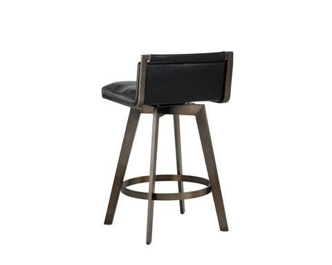 Arizona Black Faux Leather Swivel Counter Stool-3
