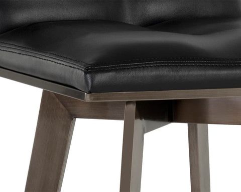 Arizona Black Faux Leather Swivel Counter Stool-6