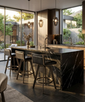 Arizona Black Faux Leather Swivel Counter Stool