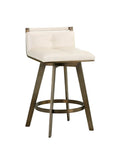 Arizona Cream Faux Leather Swivel Counter Stool -2