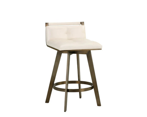 Arizona Cream Faux Leather Swivel Counter Stool -2