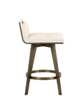 Arizona Cream Faux Leather Swivel Counter Stool -3