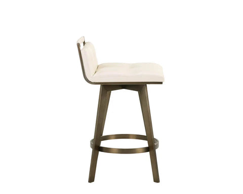 Arizona Cream Faux Leather Swivel Counter Stool -3