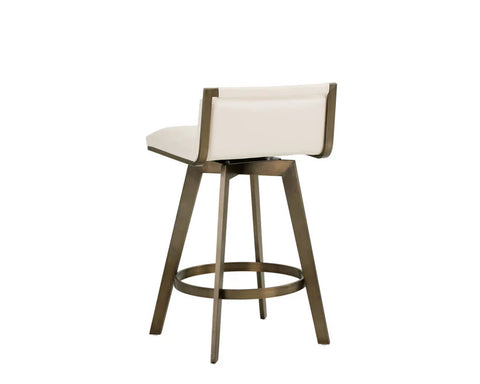 Arizona Cream Faux Leather Swivel Counter Stool -4
