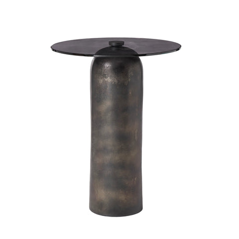 Arta Smoked Glass and Charcoal Aluminum End Table -1