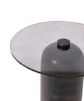 Arta Smoked Glass and Charcoal Aluminum End Table -3