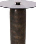 Arta Smoked Glass and Charcoal Aluminum End Table -4